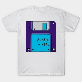 Purple + Teal Floppy Disk T-Shirt